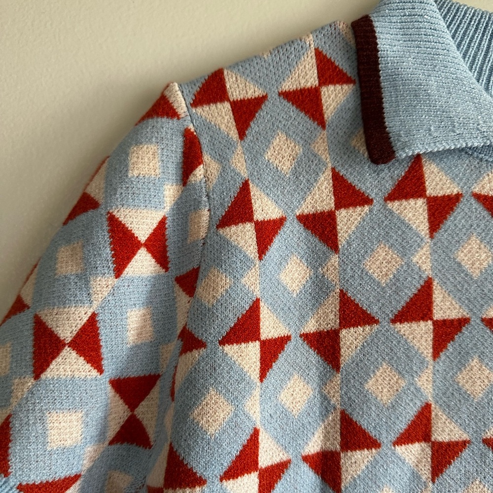 Geometric Pattern Polo Shirt - Picture 5 of 5